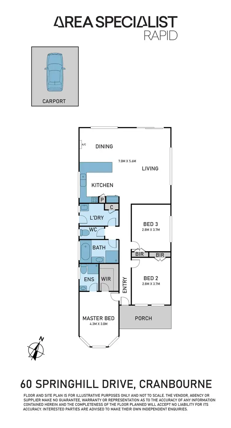 Floorplan of Homely house listing, 60 Springhill Drive, Cranbourne VIC 3977