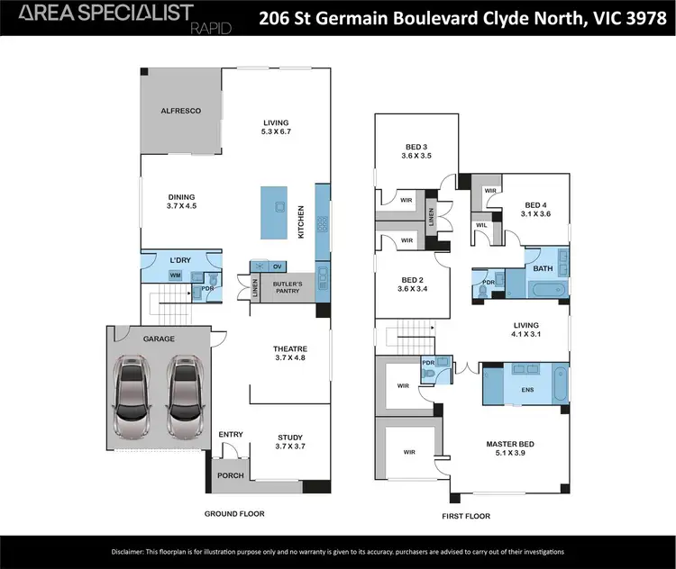Floorplan of Homely house listing, 206 Saint Germain Boulevard, Clyde North VIC 3978