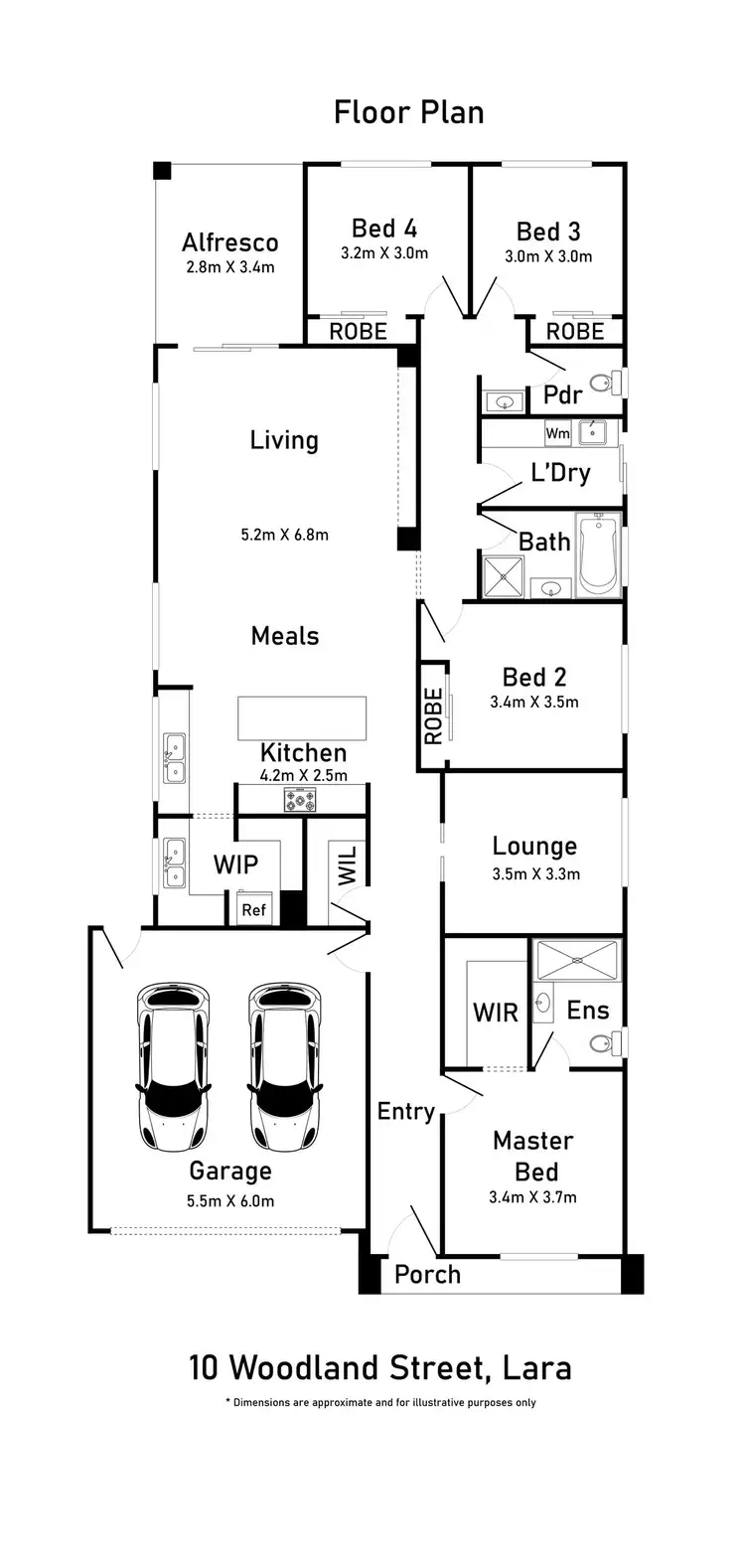 Floorplan of Homely house listing, 10 Woodland Street, Lara VIC 3212