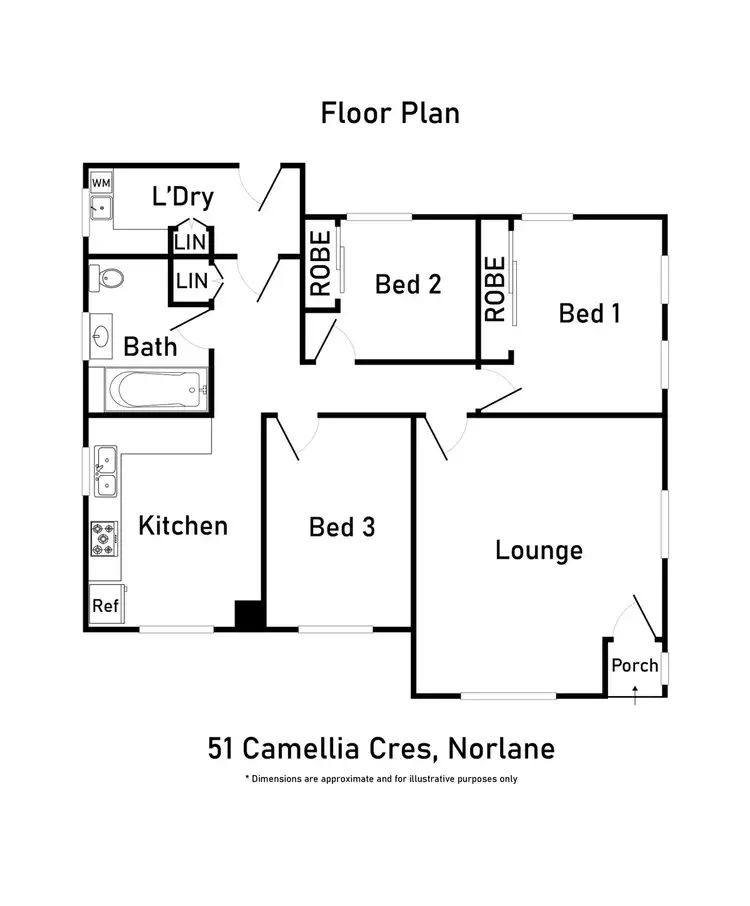 Floorplan of Homely unit listing, 1/51 Camellia Crescent, Norlane VIC 3214