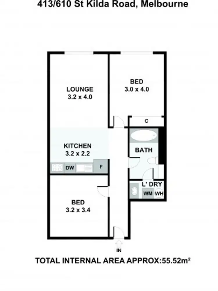 Floorplan of Homely apartment listing, 413/610 St Kilda Road, Melbourne VIC 3004