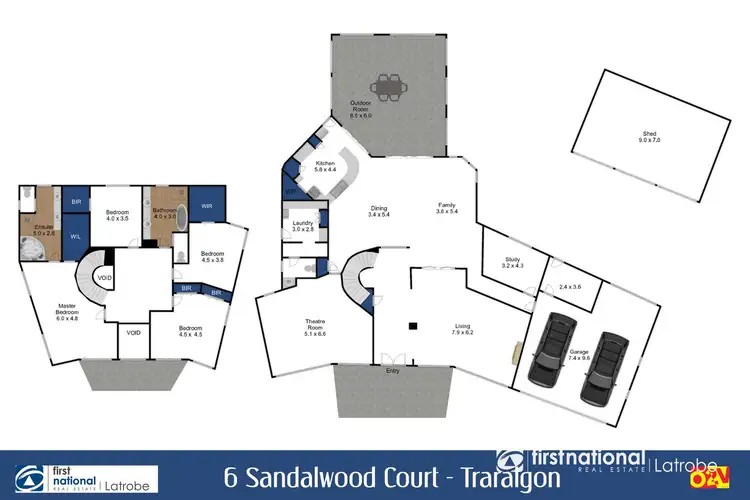 Floorplan of Homely house listing, 6 Sandalwood Court, Traralgon VIC 3844