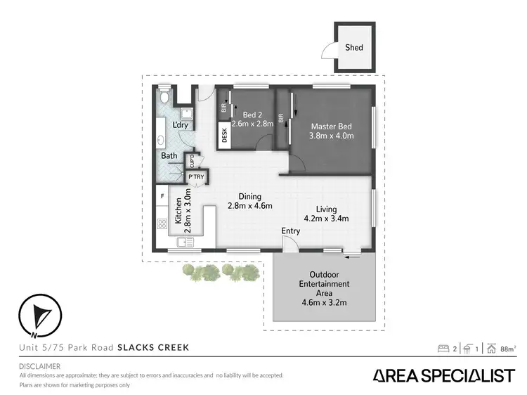 Floorplan of Homely unit listing, 5/75 Park Road, Slacks Creek QLD 4127