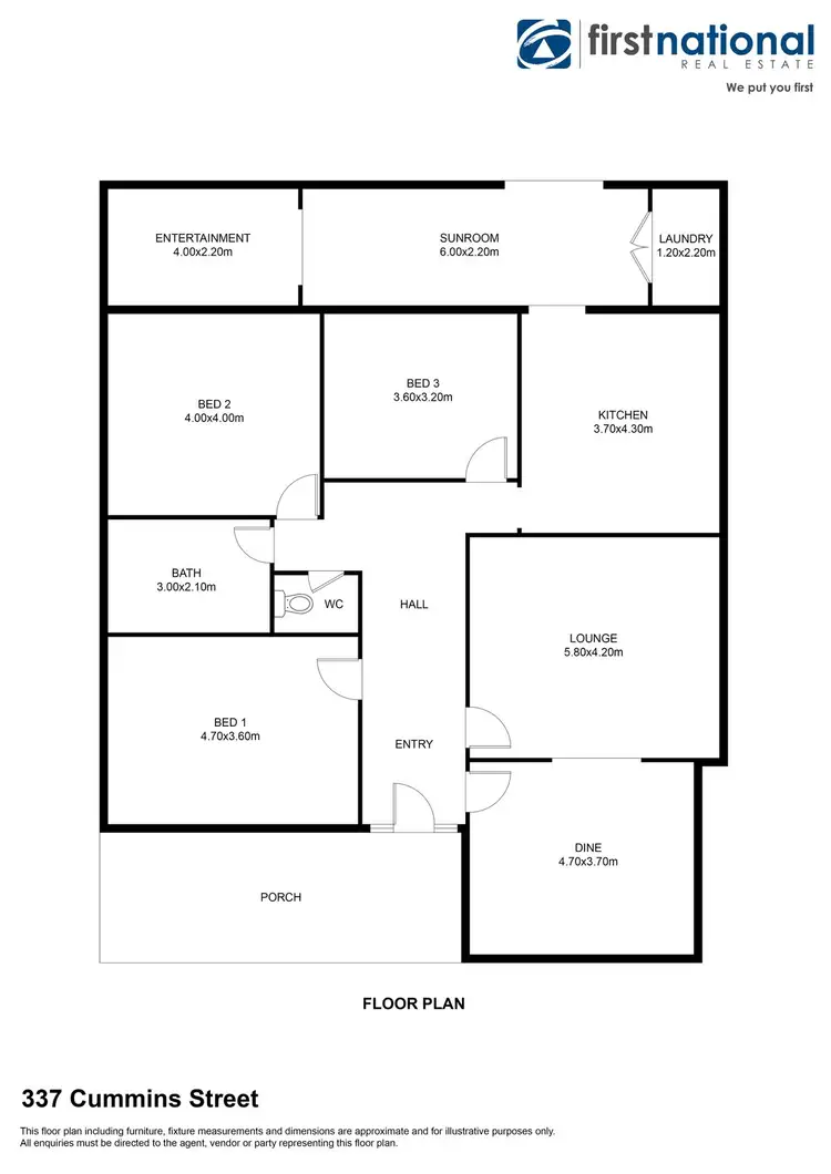 Floorplan of Homely house listing, 337 Cummins Street, Broken Hill NSW 2880