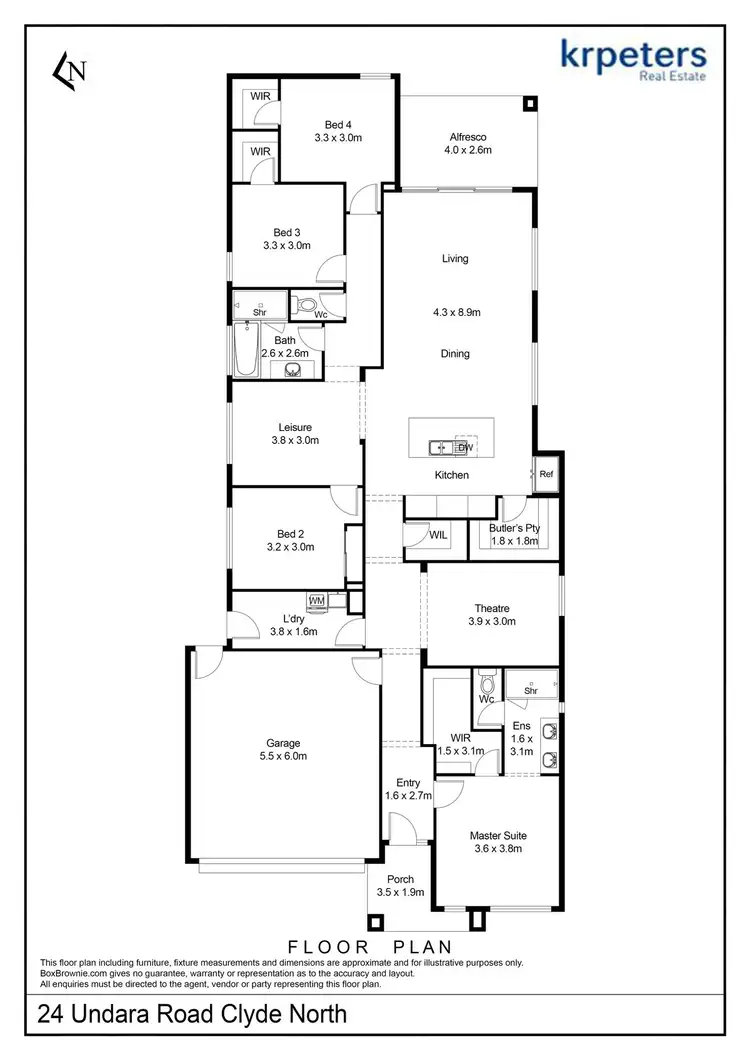 Floorplan of Homely house listing, 24 Undara Road, Clyde North VIC 3978