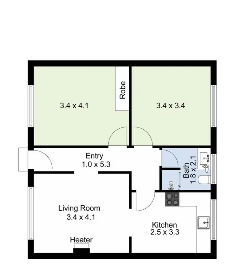 Floorplan of Homely flat listing, 2/31 Conrad Street, St Albans VIC 3021