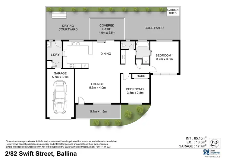 Floorplan of Homely unit listing, 2/82 Swift Street, Ballina NSW 2478