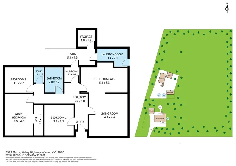 Floorplan of Homely rural property listing, 6538 Murray Valley Highway, Wyuna VIC 3620