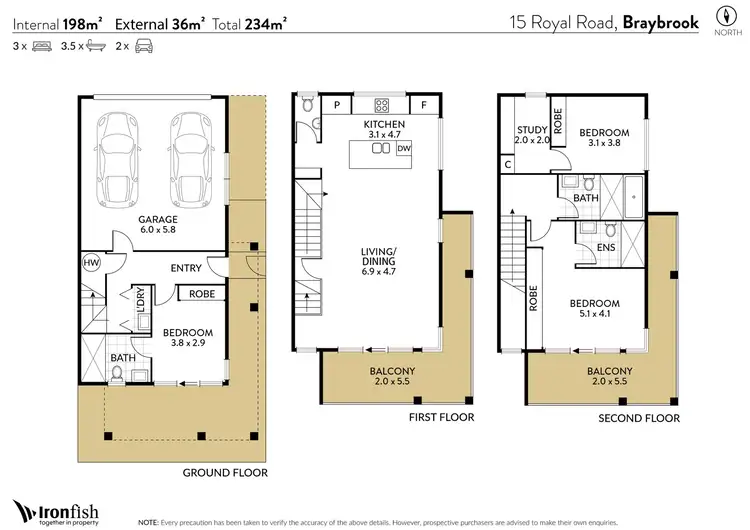 Floorplan of Homely townhouse listing, 15 Royal Road, Braybrook VIC 3019