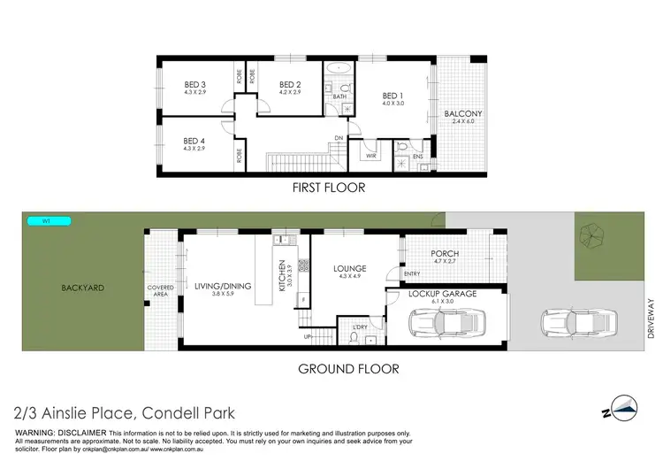Floorplan of Homely townhouse listing, 2/3 Ainslie Place, Condell Park NSW 2200