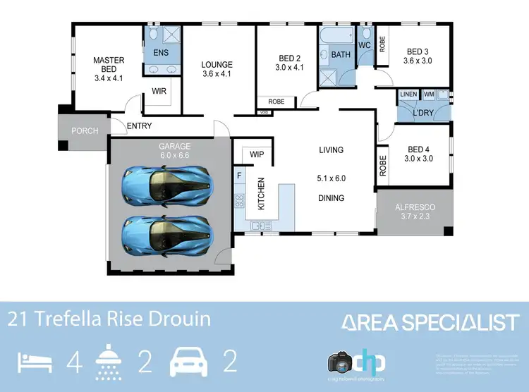 Floorplan of Homely house listing, 21 Trefella Rise, Drouin VIC 3818