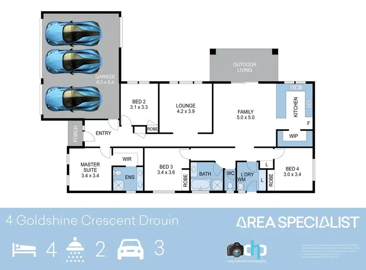 Floorplan of Homely house listing, 12 Goldshine Crescent, Drouin VIC 3818