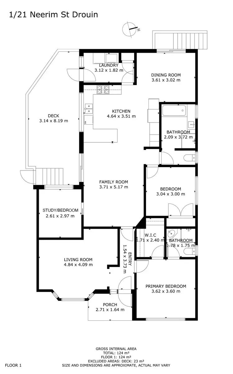 Floorplan of Homely townhouse listing, 1/21 Neerim Street, Drouin VIC 3818