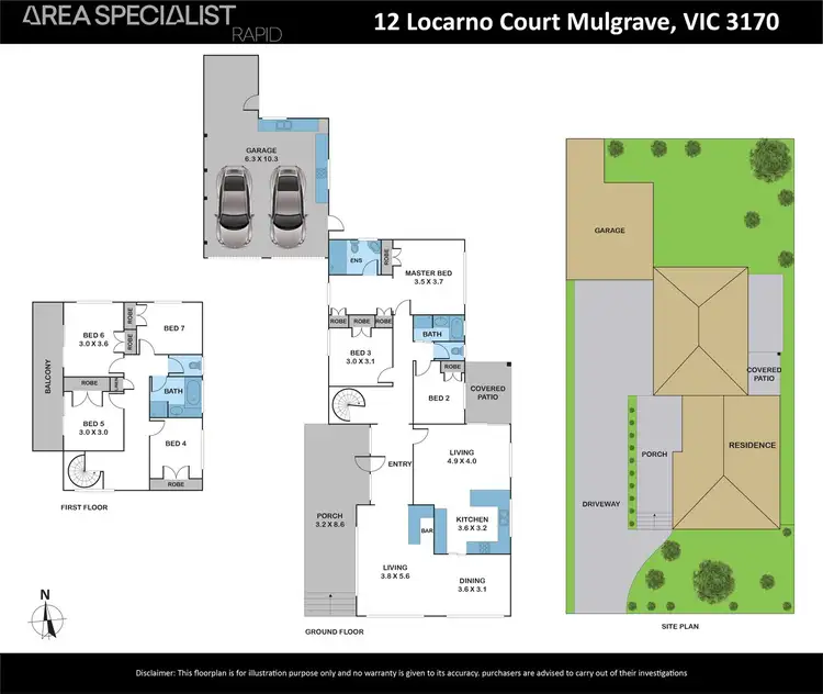 Floorplan of Homely house listing, 12 Locarno Court, Mulgrave VIC 3170