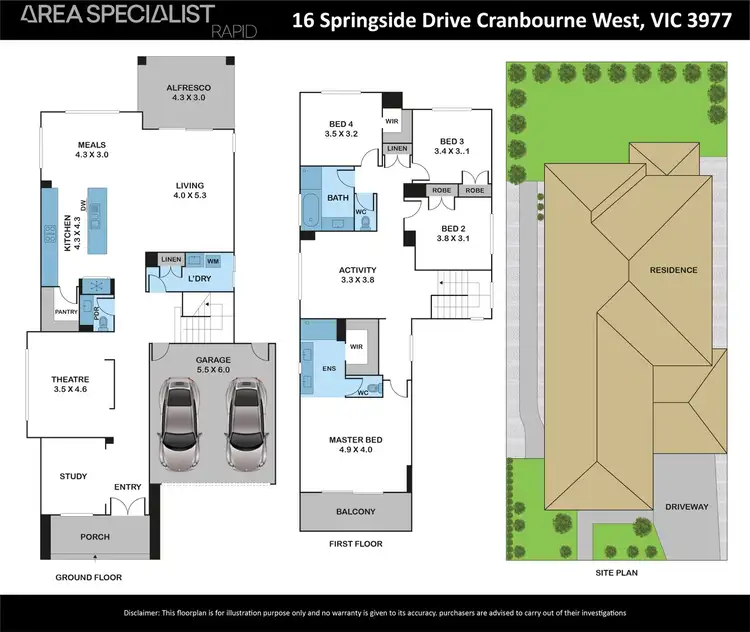 Floorplan of Homely house listing, 16 Springside Drive, Cranbourne West VIC 3977