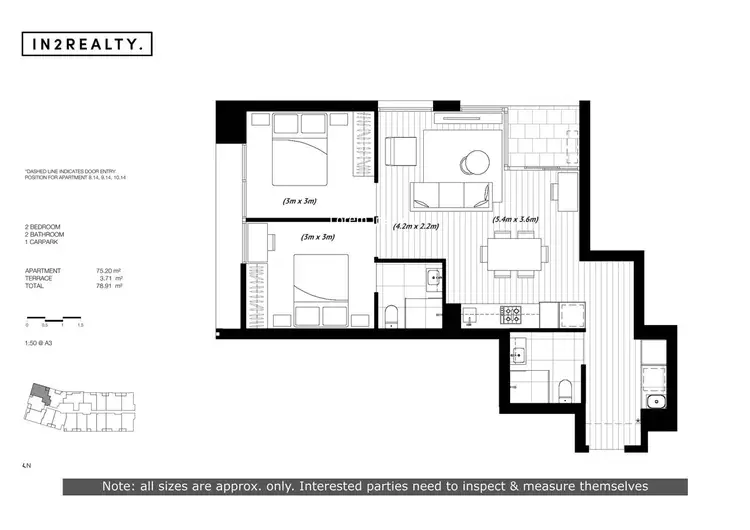 Floorplan of Homely apartment listing, 914/91 Galada Avenue, Parkville VIC 3052