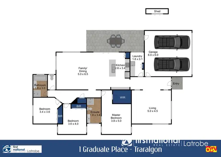 Floorplan of Homely house listing, 1 Graduate Place, Traralgon VIC 3844