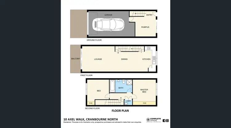 Floorplan of Homely townhouse listing, 10 Axel Walk, Cranbourne North VIC 3977