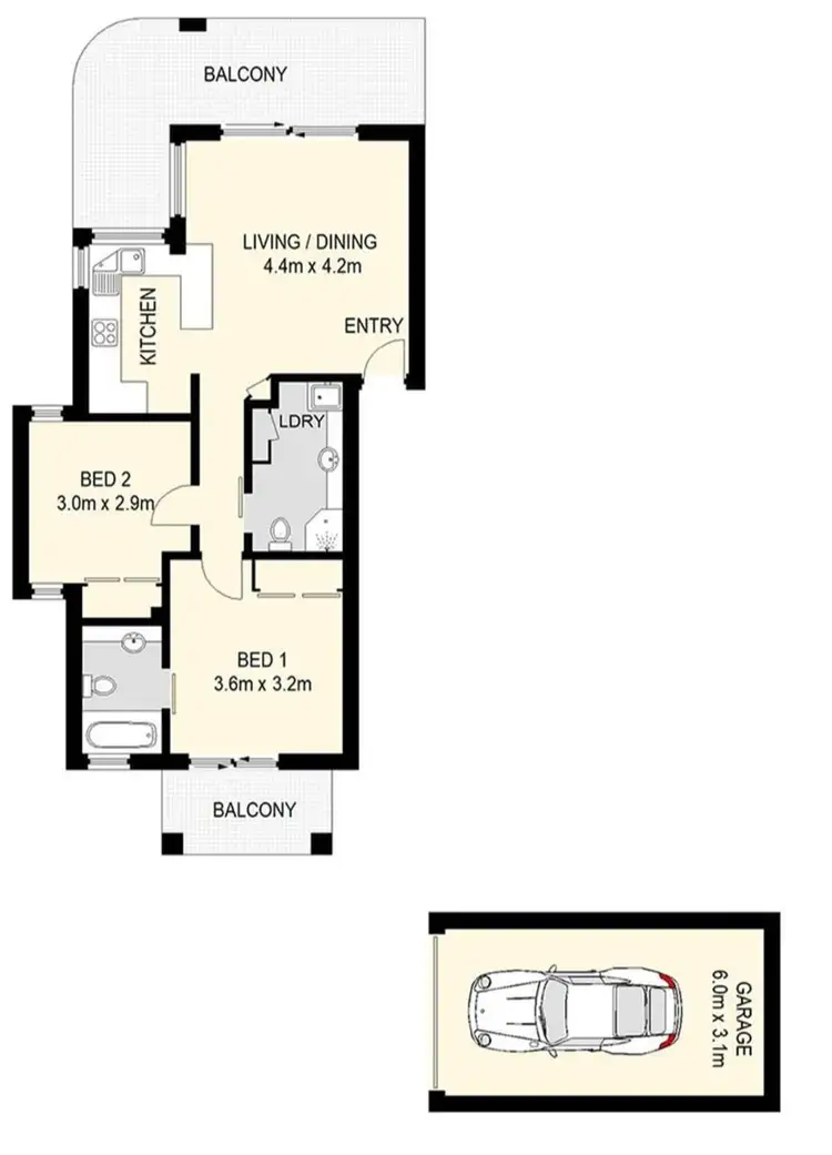 Floorplan of Homely unit listing, 5/75 Allen Street, Hamilton QLD 4007