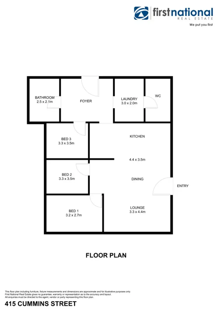 Floorplan of Homely house listing, 415 Cummins Street, Broken Hill NSW 2880