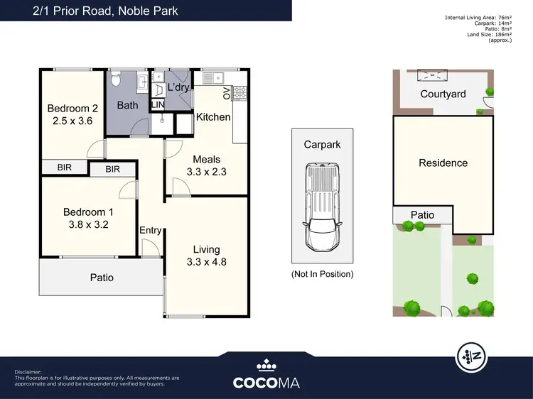 Floorplan of Homely unit listing, 2/1 Prior Road, Noble Park VIC 3174