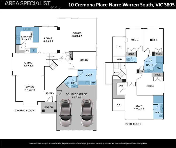 Floorplan of Homely house listing, 10 Cremona Place, Narre Warren South VIC 3805