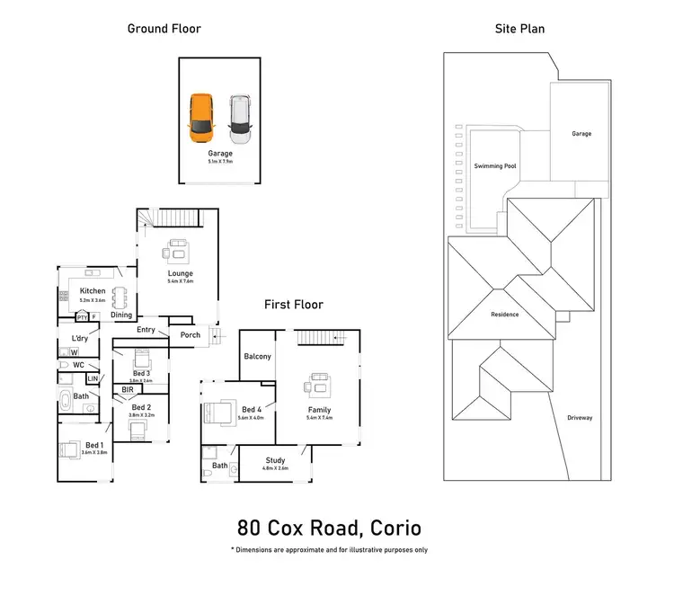 Floorplan of Homely house listing, 80 Cox Road, Corio VIC 3214