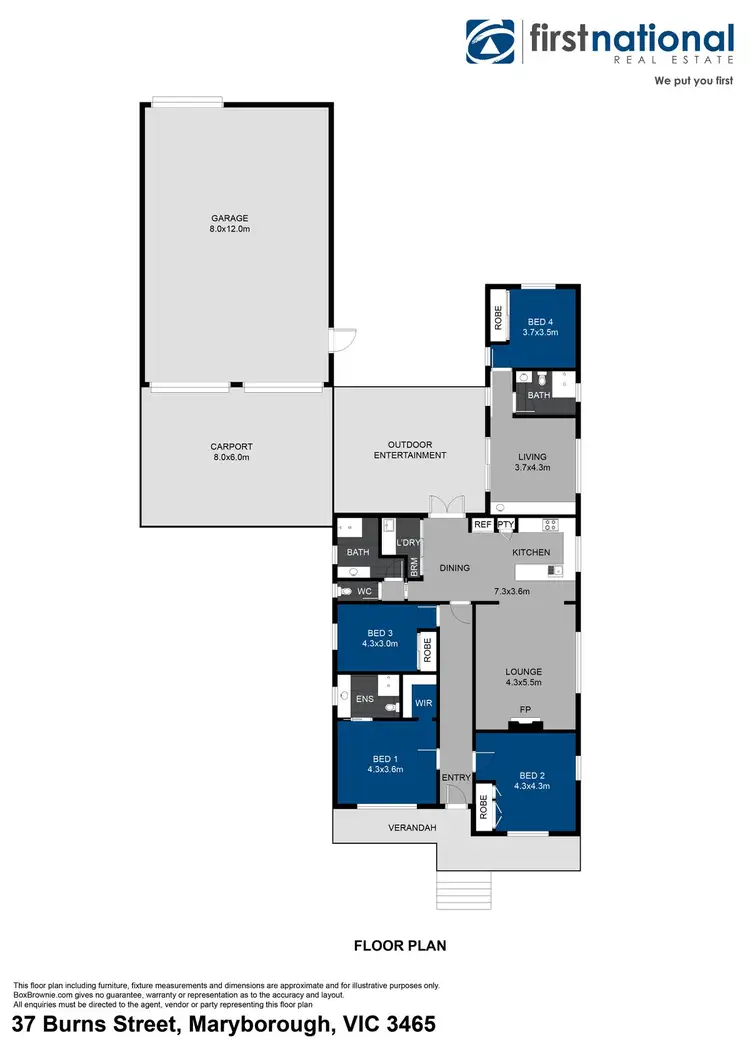 Floorplan of Homely house listing, 37 Burns Street, Maryborough VIC 3465