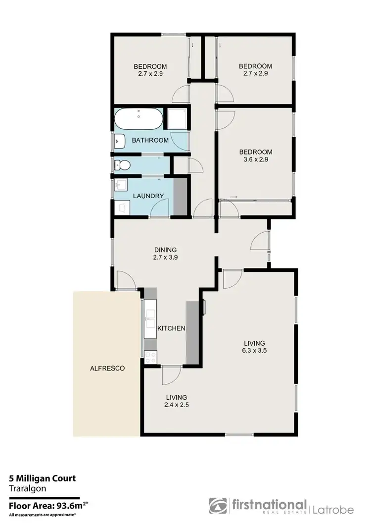 Floorplan of Homely house listing, 5 Milligan Court, Traralgon VIC 3844