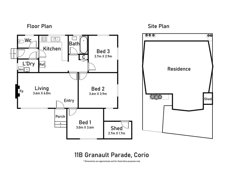 Floorplan of Homely house listing, 11B Granault Parade, Corio VIC 3214
