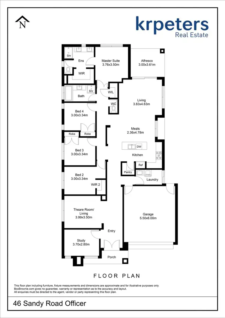 Floorplan of Homely house listing, 46 Sandy Road, Officer VIC 3809