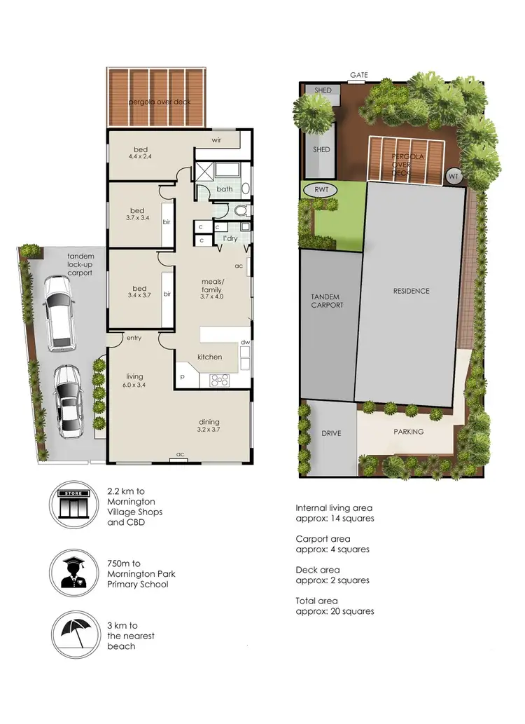 Floorplan of Homely house listing, 8 Linnet Court, Mornington VIC 3931