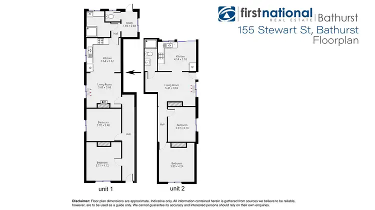 Floorplan of Homely house listing, 1 & 2/155 Stewart Street, Bathurst NSW 2795