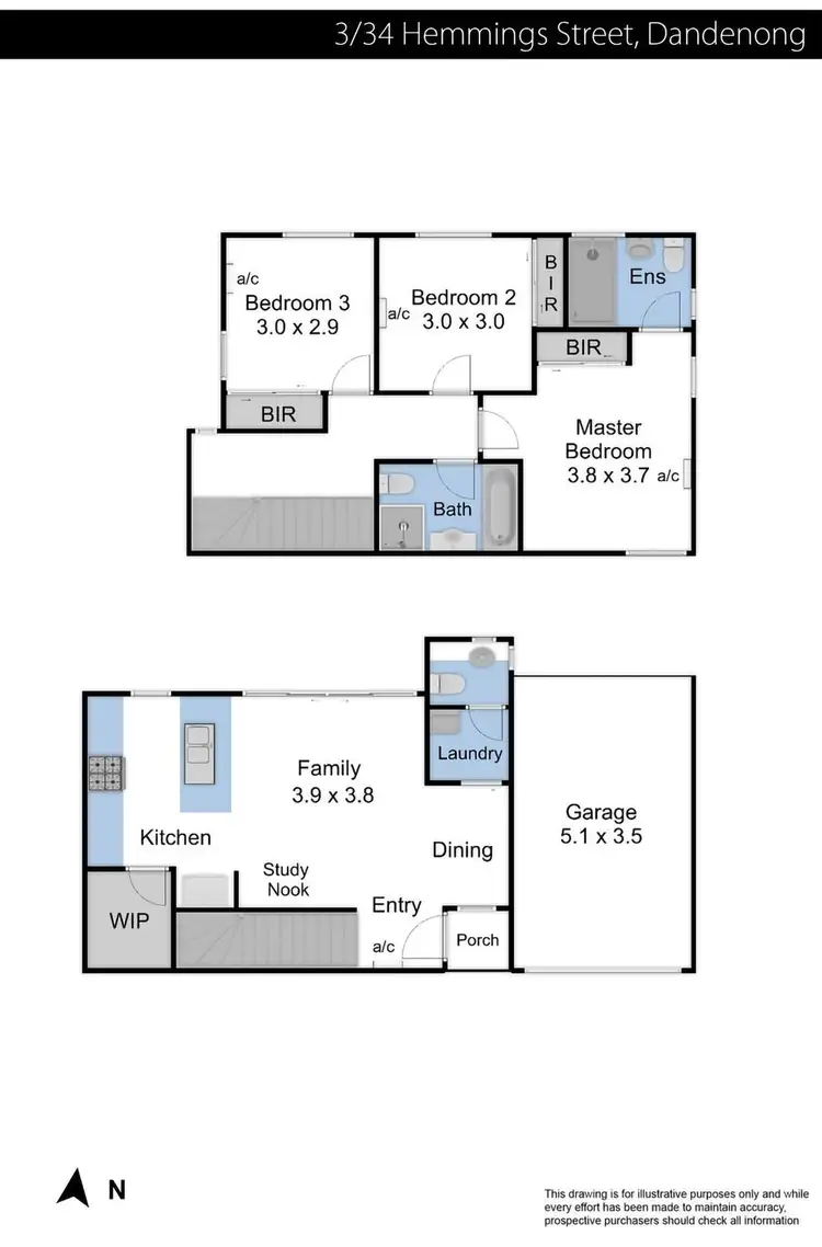 Floorplan of Homely townhouse listing, 3/34 Hemmings Street, Dandenong VIC 3175