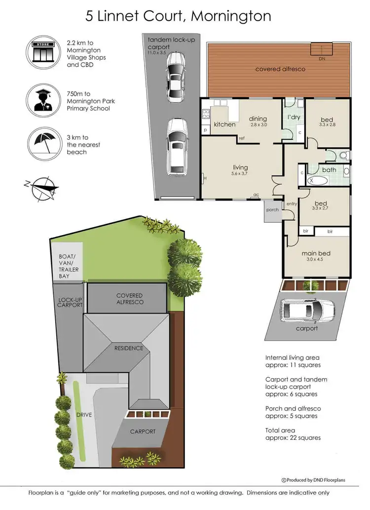 Floorplan of Homely house listing, 5 Linnet Court, Mornington VIC 3931