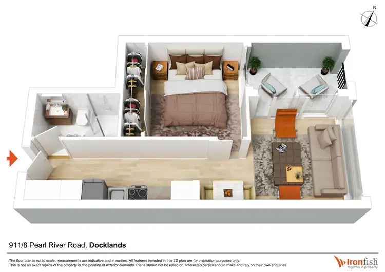 Floorplan of Homely apartment listing, 911/8 Pearl River Road, Docklands VIC 3008