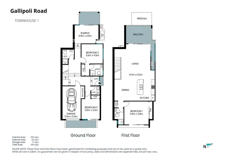 Floorplan of Homely townhouse listing, 1/13 Gallipoli Road, Long Jetty NSW 2261