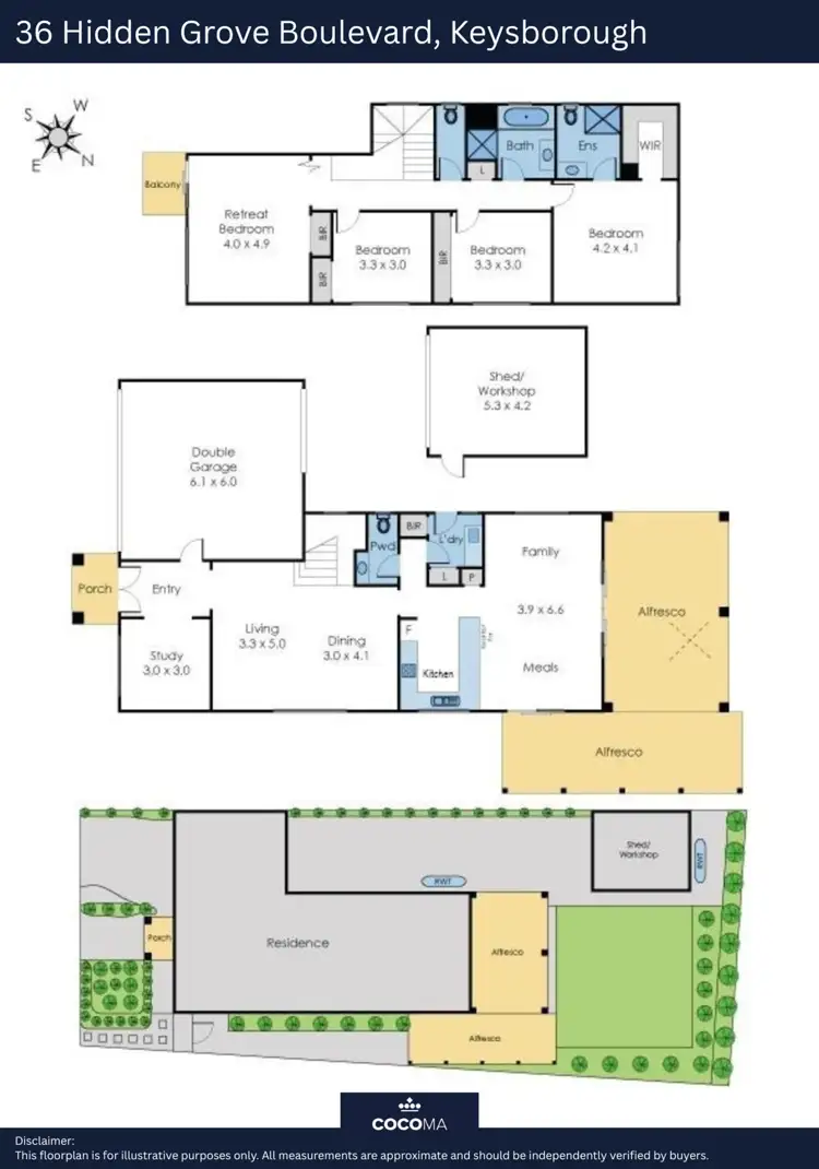 Floorplan of Homely house listing, 36 Hidden Grove Boulevard, Keysborough VIC 3173