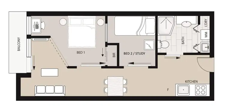 Floorplan of Homely apartment listing, 413/585 La Trobe Street, Melbourne VIC 3000