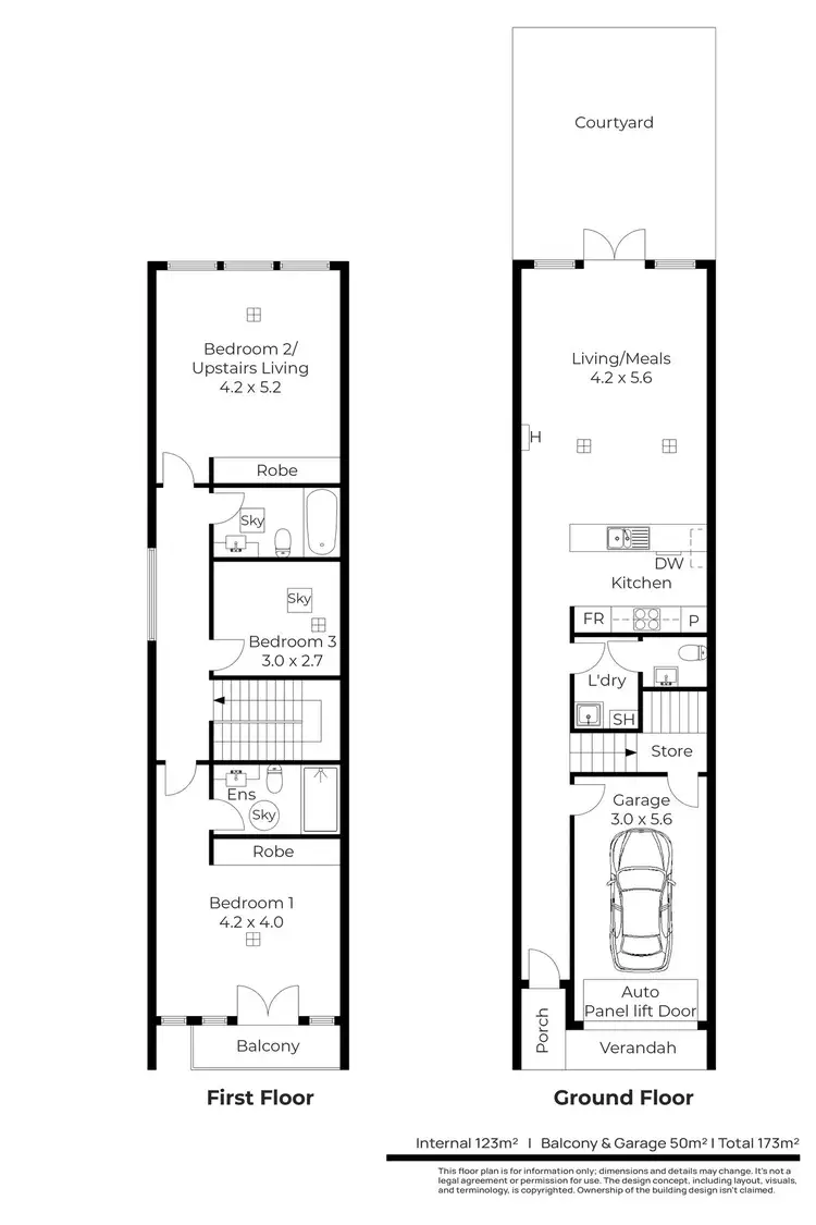 Floorplan of Homely townhouse listing, 1/1A Grace Street, Goodwood SA 5034