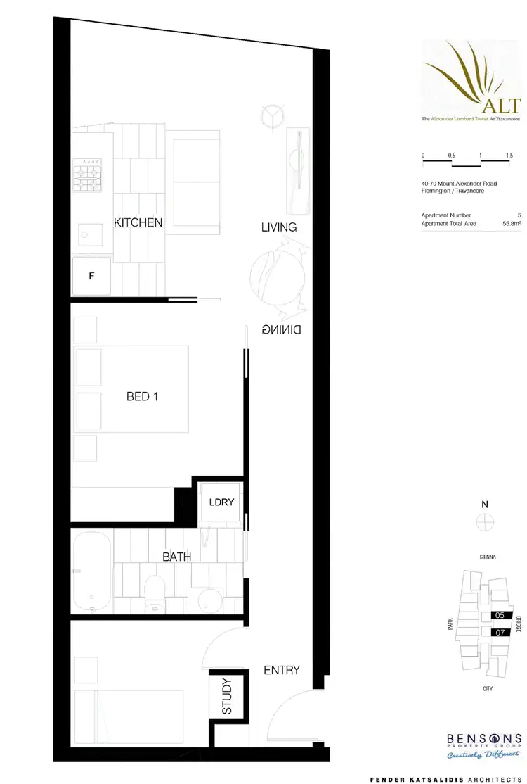 Floorplan of Homely apartment listing, 1105/18 Mt Alexander Road, Travancore VIC 3032