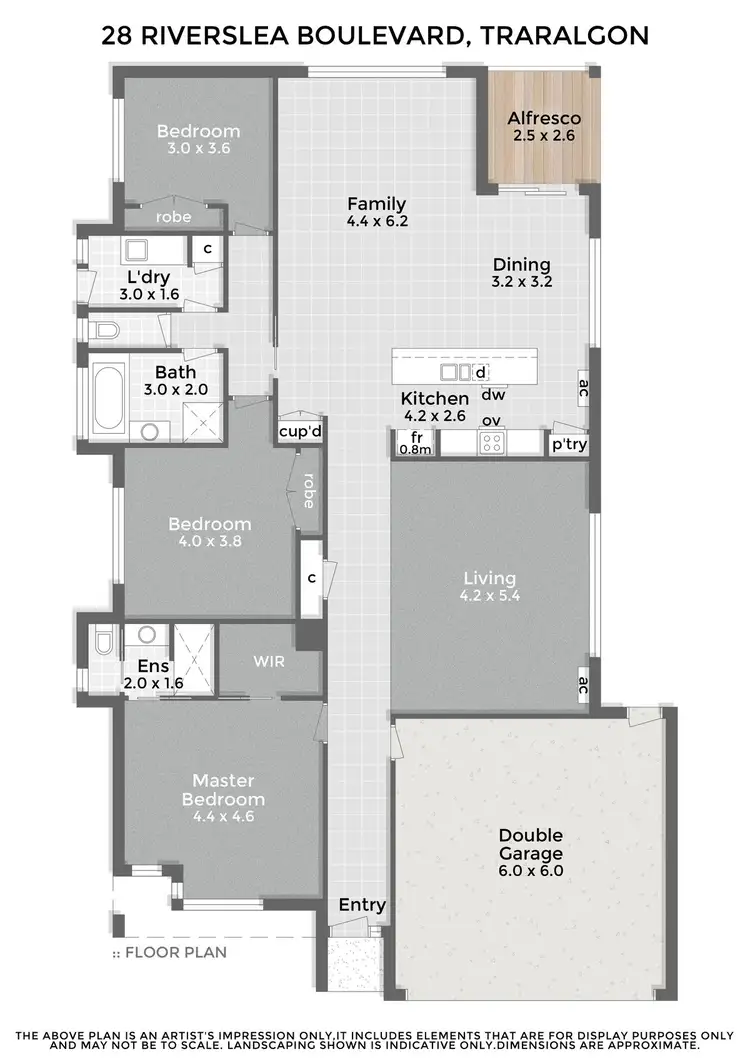 Floorplan of Homely house listing, 28 Riverslea Boulevard, Traralgon VIC 3844