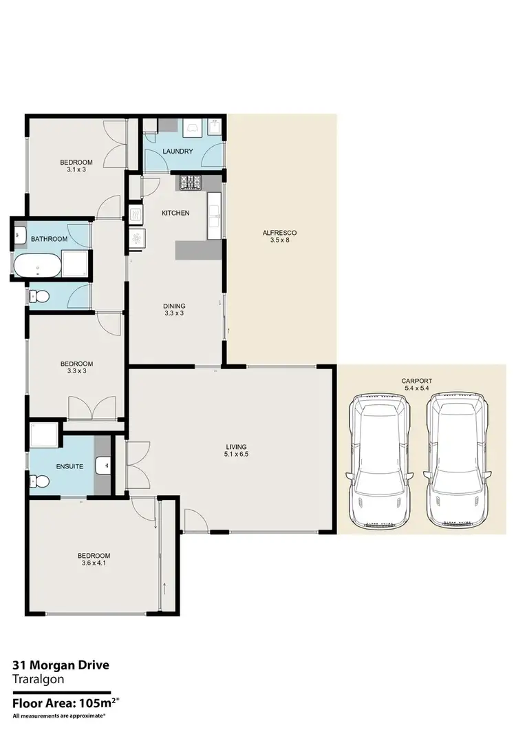 Floorplan of Homely house listing, 31 Morgan Drive, Traralgon VIC 3844