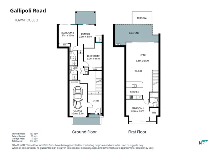 Floorplan of Homely townhouse listing, 3/13 Gallipoli Road, Long Jetty NSW 2261