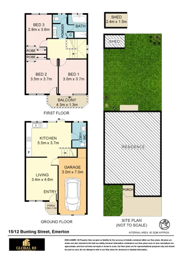 Floorplan of Homely townhouse listing, 15/12 Bunting Street, Emerton NSW 2770