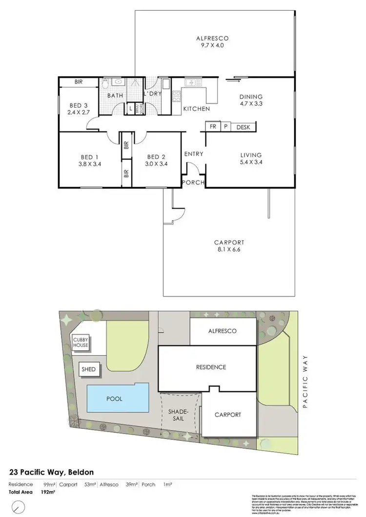 Floorplan of Homely house listing, 23 Pacific Way, Beldon WA 6027