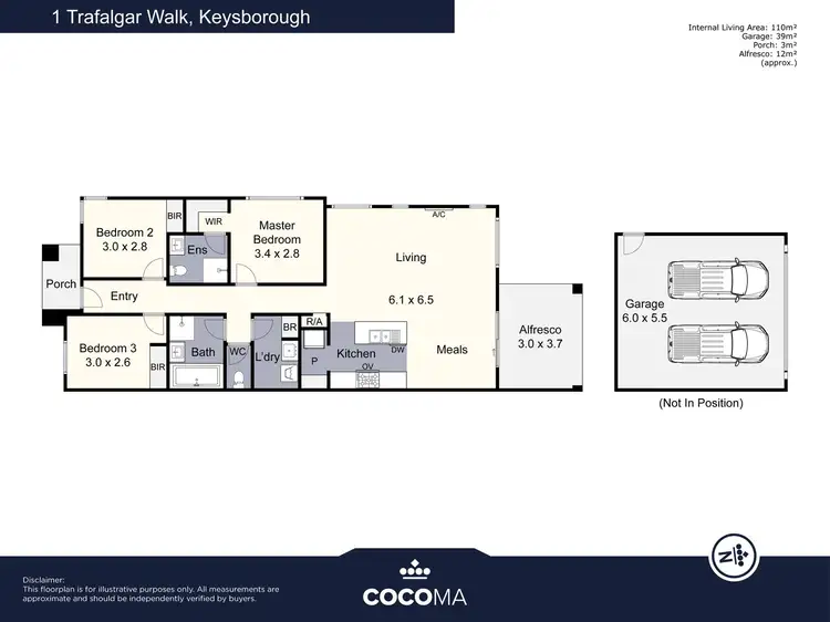 Floorplan of Homely house listing, 1 Trafalgar Walk, Keysborough VIC 3173