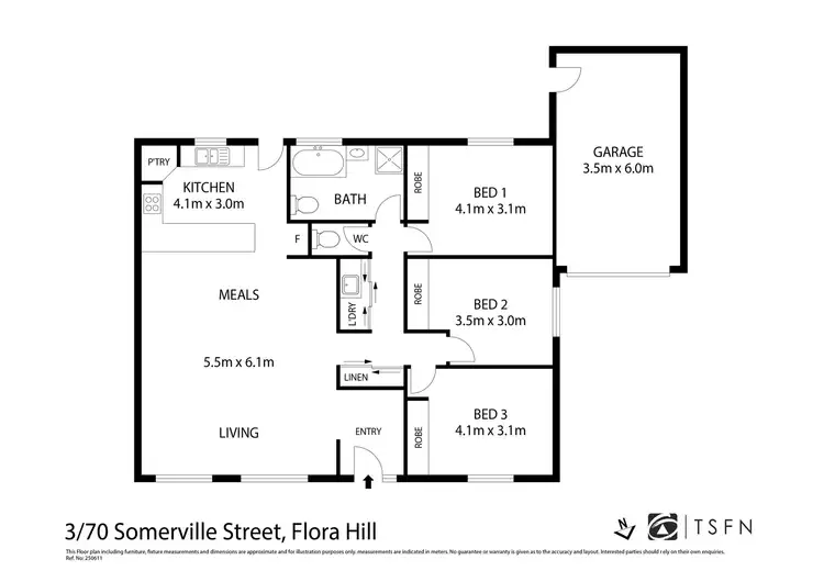 Floorplan of Homely unit listing, 3/70 Somerville Street, Flora Hill VIC 3550