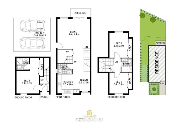 Floorplan of Homely townhouse listing, 4/59-61 Moffatts Drive, Dundas Valley NSW 2117