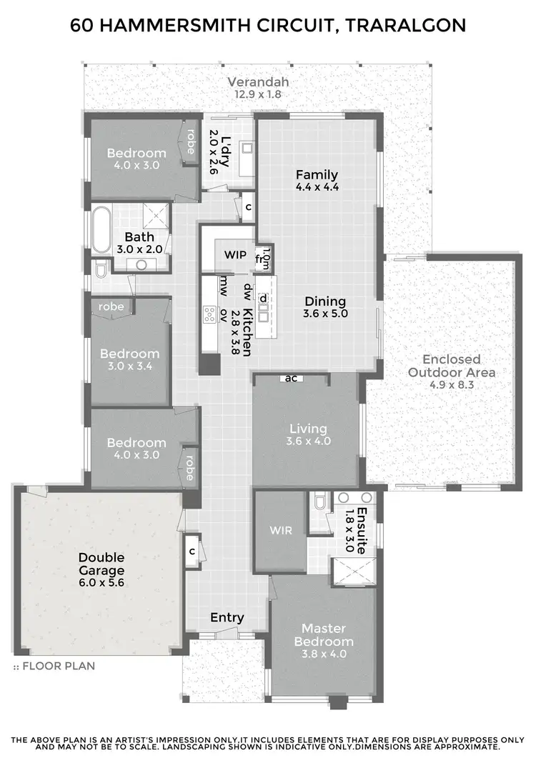 Floorplan of Homely house listing, 60 Hammersmith Circuit, Traralgon VIC 3844